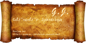 Gáspár Jakobina névjegykártya